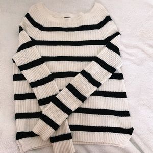 white & black sweater